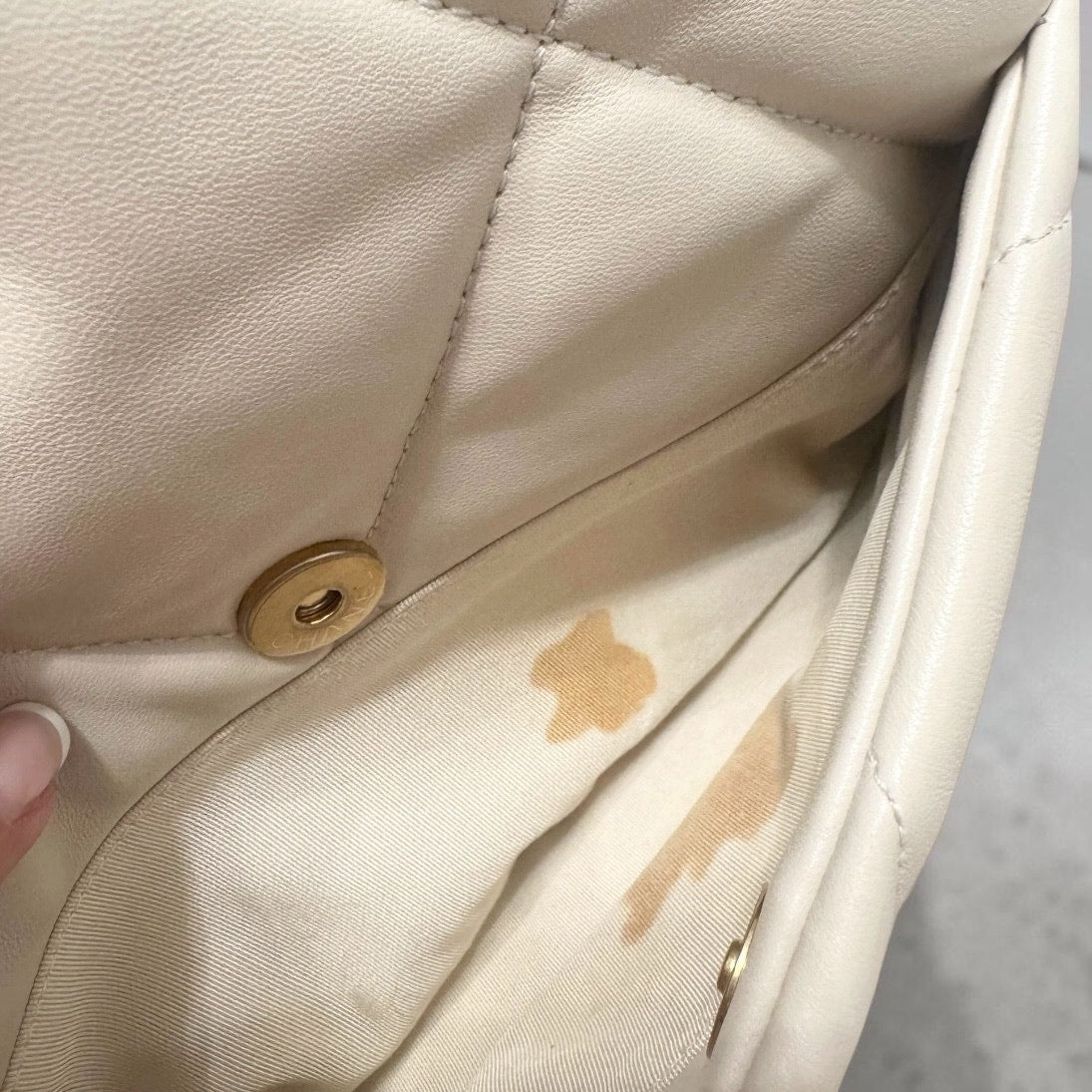 Chanel 19 White Lambskin Leather Medium Flap Bag
