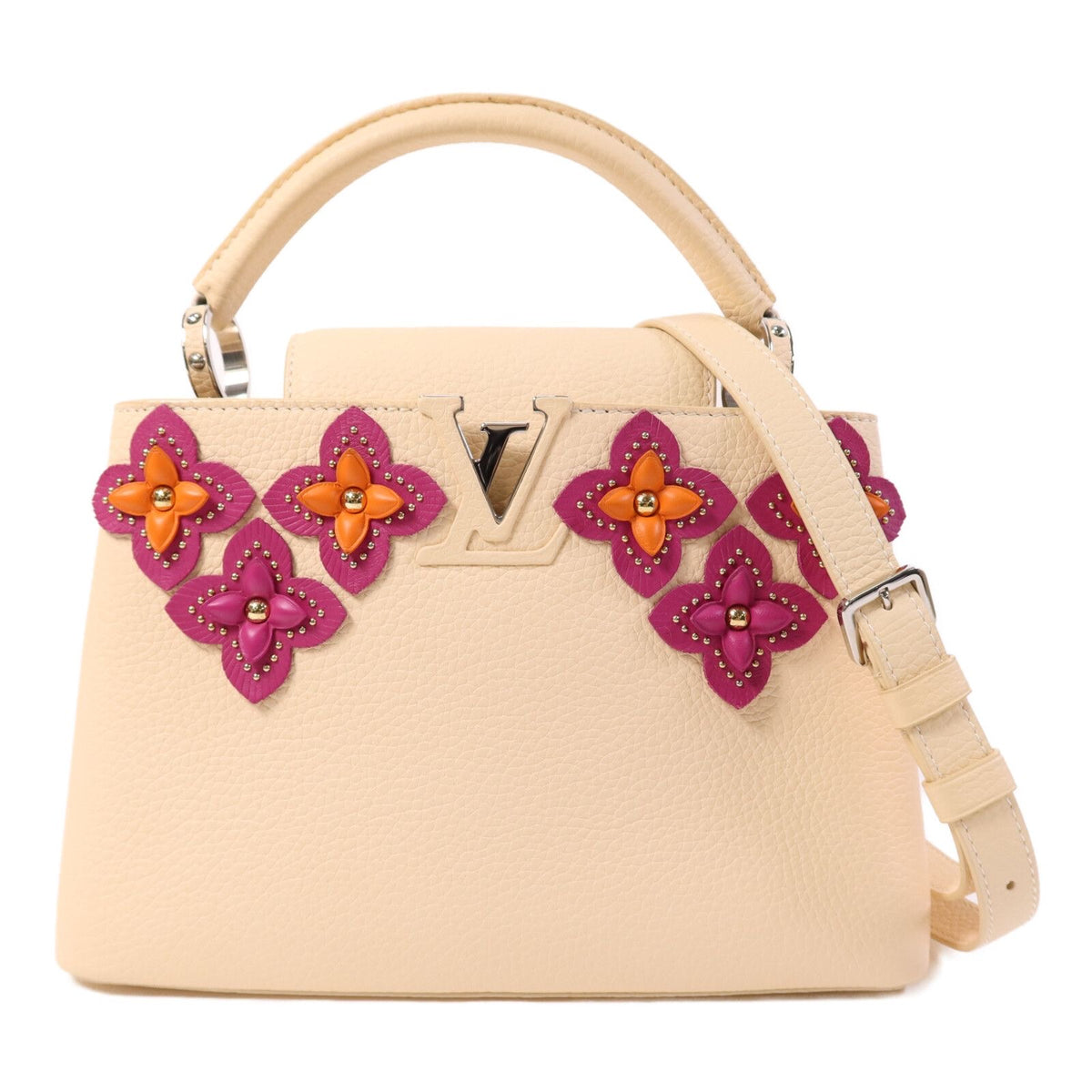 Louis Vuitton Taurillon Leather Mechanical Flowers Capucines BB - Dune