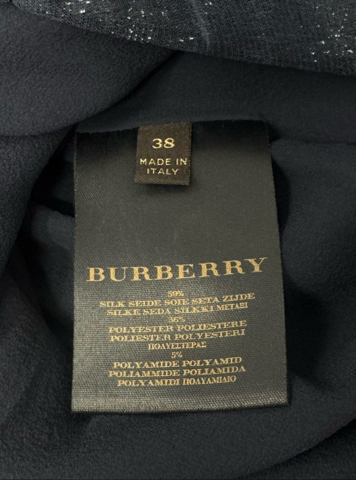 Burberry Navy Silk Mini Dress - US 4