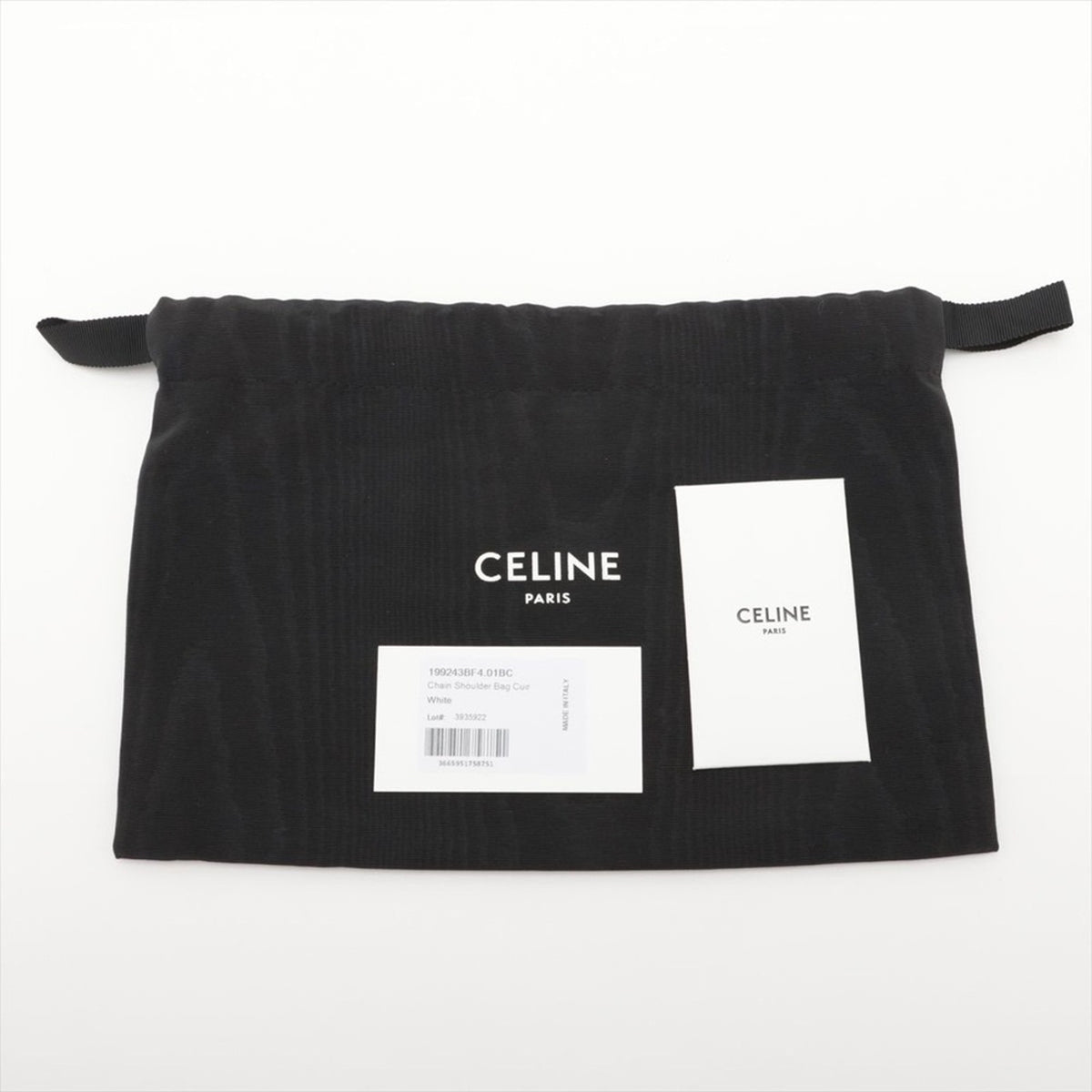 Celine White Leather Triomphe Chain Shoulder Bag NWT