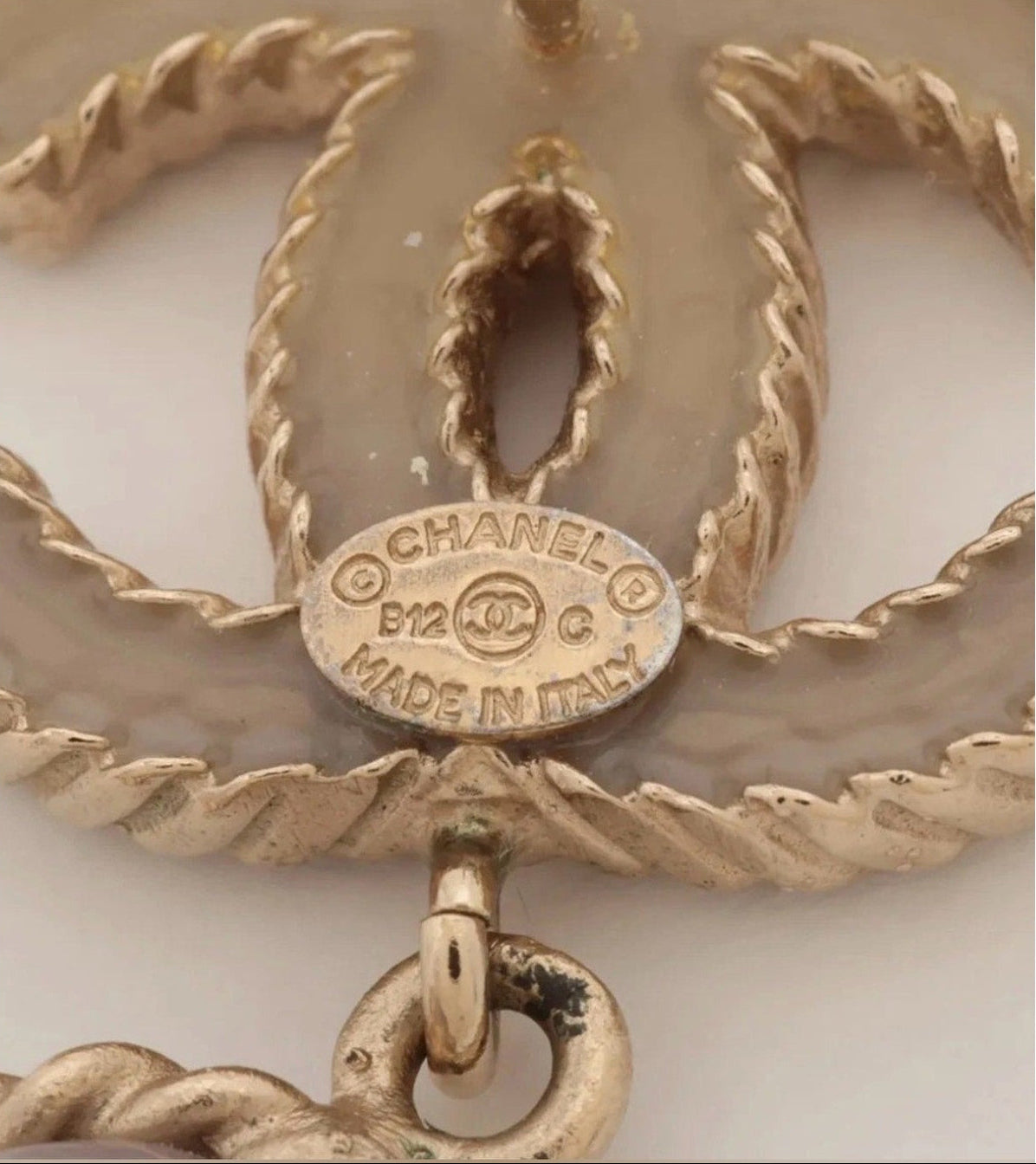 Chanel Gold CC Drop Earrings Pierced