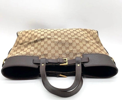 Gucci Brown GG Canvas and Leather Horizontal Belt Tote