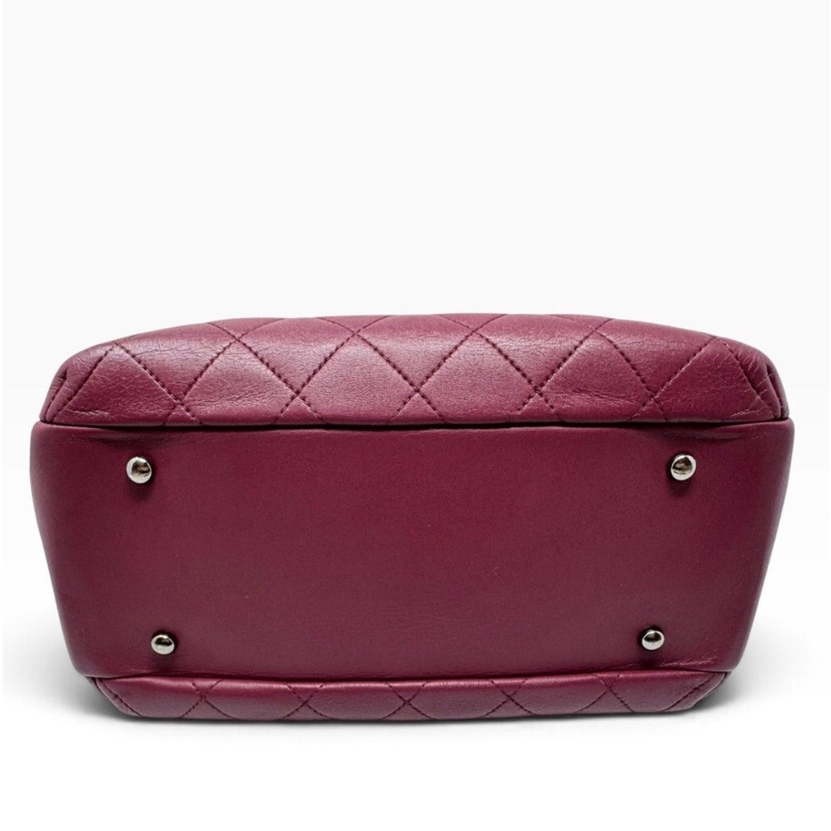 Chanel Burgundy Quilted Leather Medium Trendy Top Handle Bowling Bag