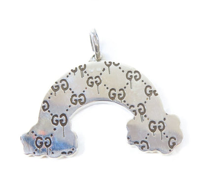 Gucci 925 Sterling Silver Ghost Rainbow Necklace Pendant Charm