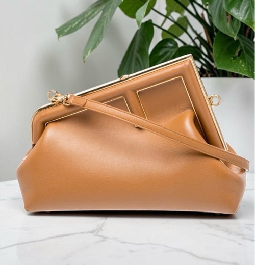 Fendi Light Brown Leather Fendi First Bag - Small
