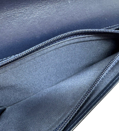 Chanel Navy Quilted Leather Boy Wallet