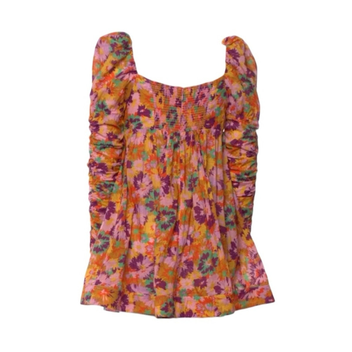 Zimmermann Multicolor Floral Violet Twist Front Mini Dress - US 8