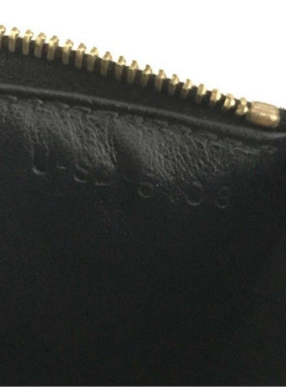 Celine Black Leather Zipped Card Holder