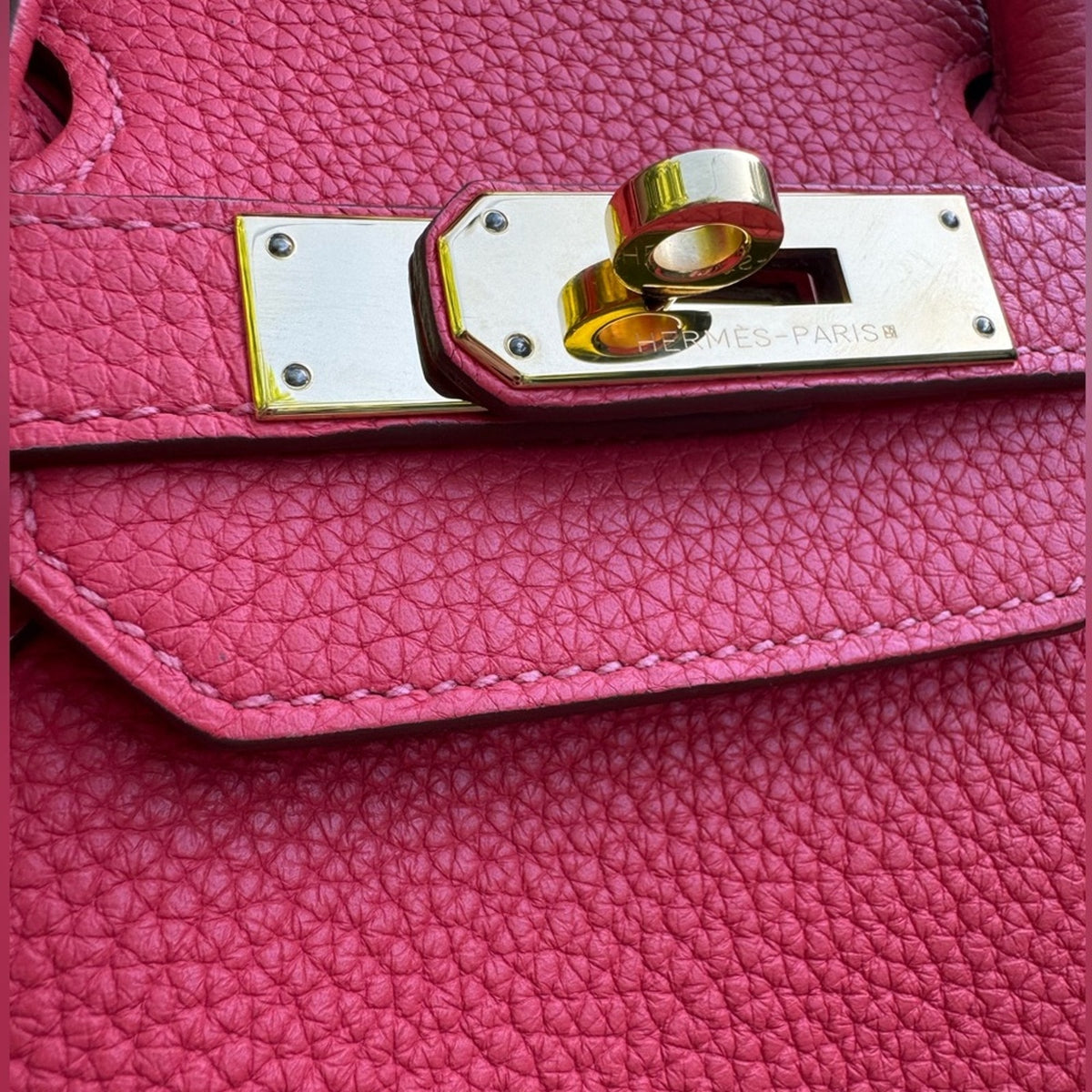 Hermes Birkin 35 Handbag Clemence Leather GHW Rose Jaipur