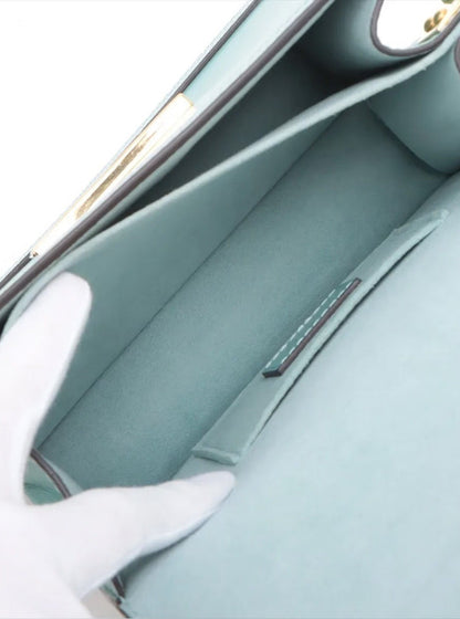 Louis Vuitton Teal Leather Mini Dauphine Shoulder Bag