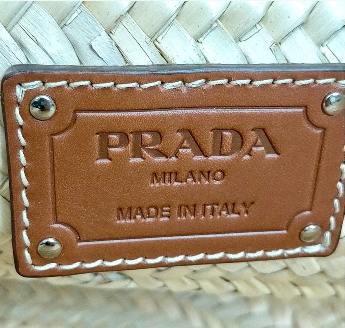 Prada Palmito Raffia Basket Tote