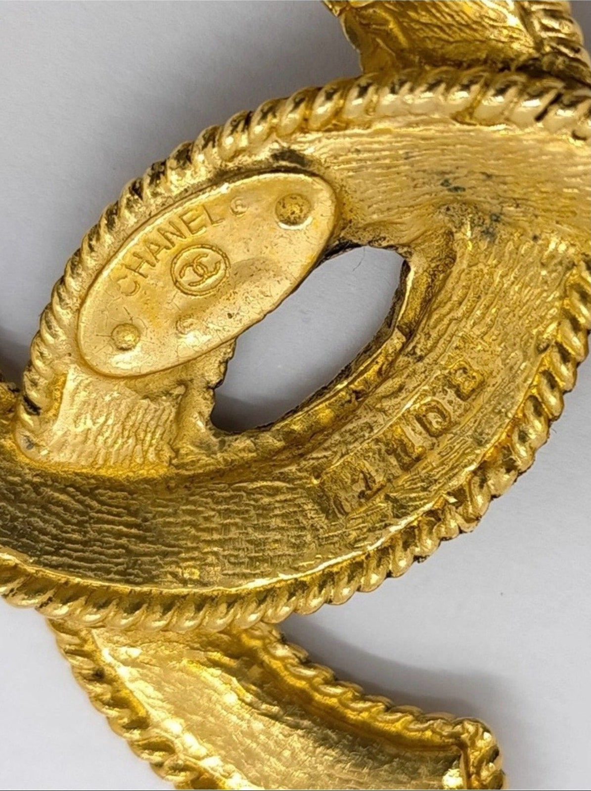 Chanel Gold-Plated CC Logo Brooch