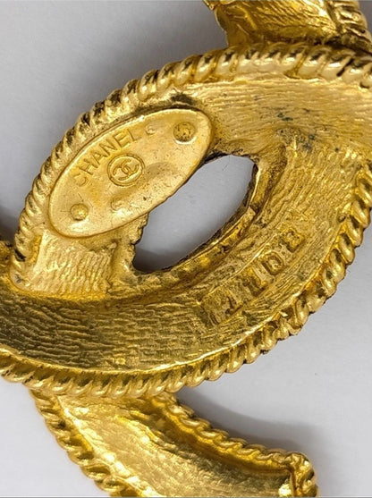 Chanel Gold-Plated CC Logo Brooch