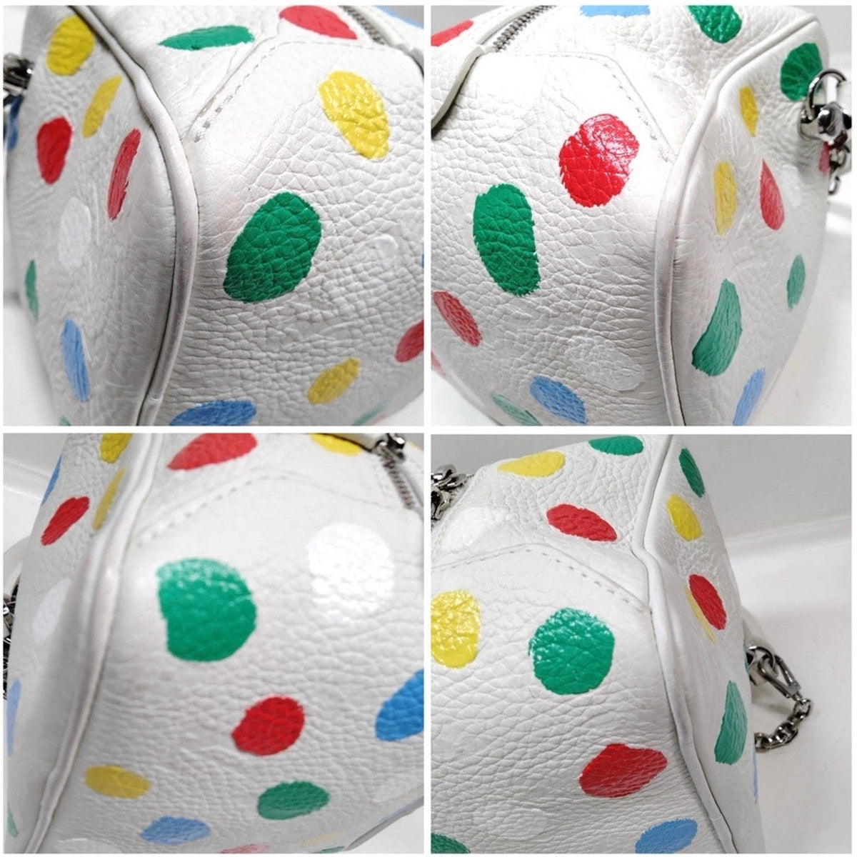 Louis Vuitton x Yayoi Kusama White Monogram Empreinte Leather Square Bag