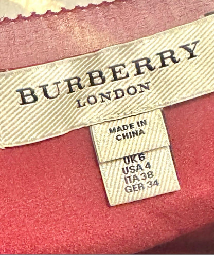 Burberry London Burgundy Silk V- Neck Mini Dress - US 4