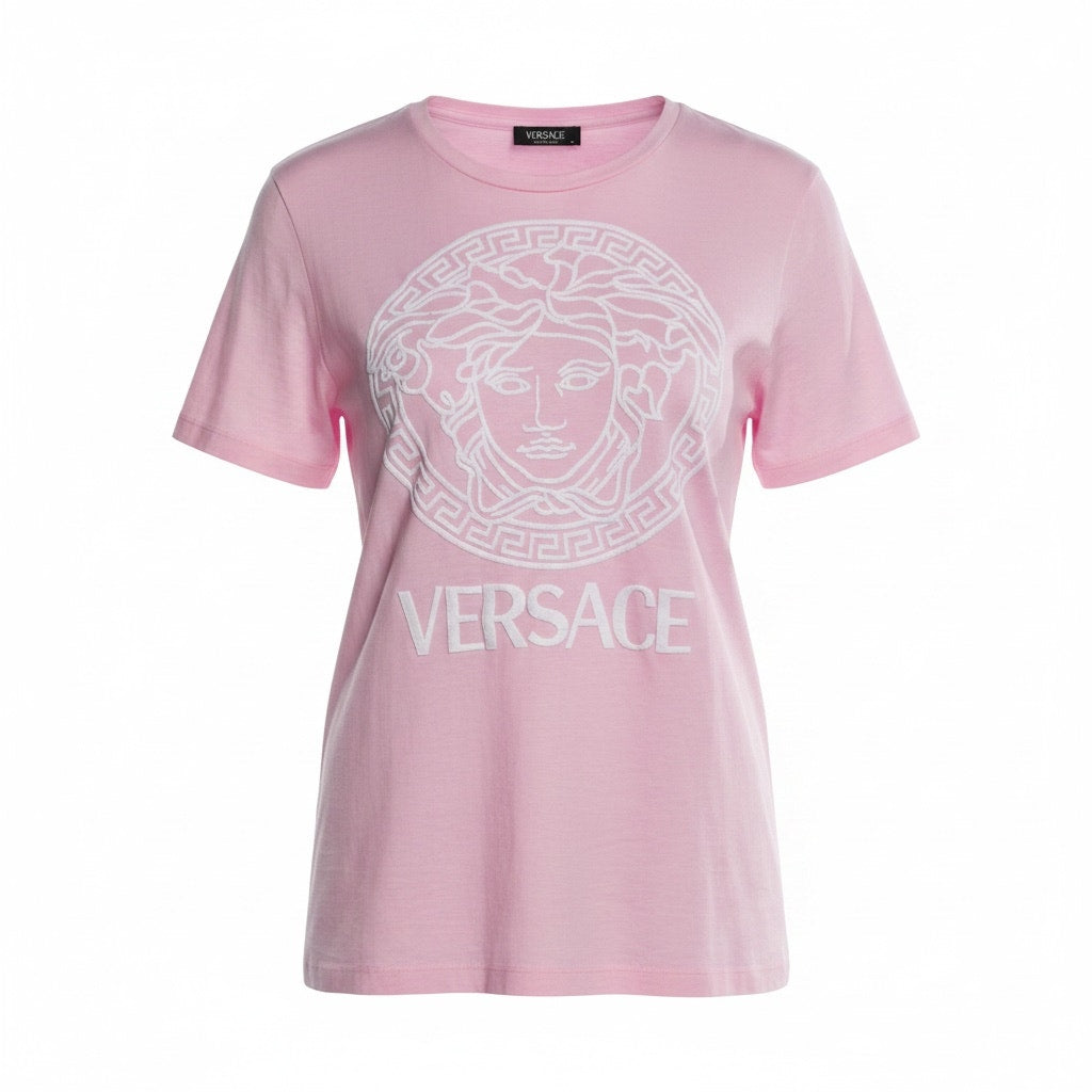 Versace Pink Medusa Graphic T-Shirt - US 6