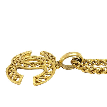 Chanel Gold-Plated Coco Mark CC Filigree Pendant Necklace