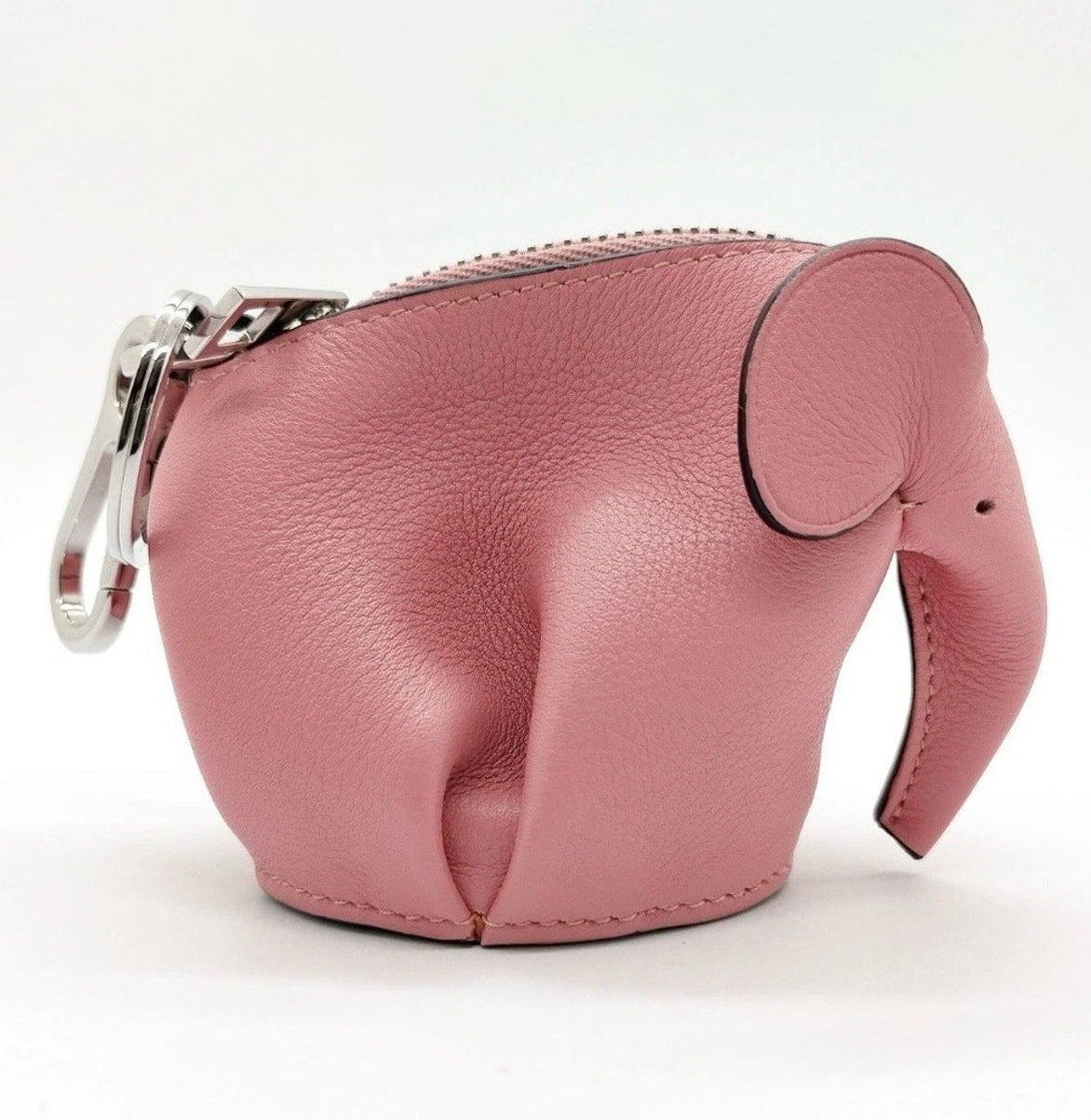 Loewe Pink Leather Elephant Coin Pouch Bag Charm