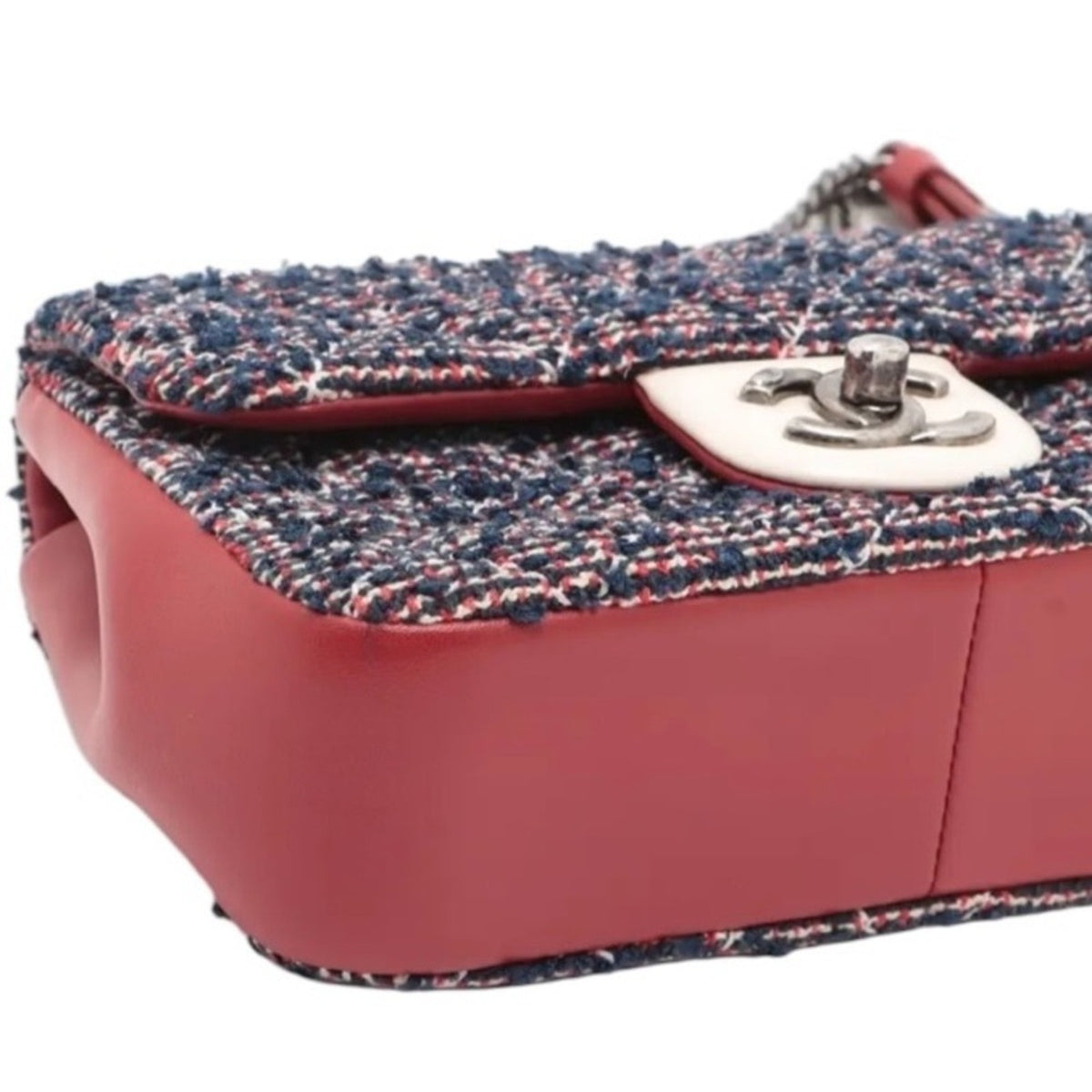 Chanel Tweed Quilted Mini Flap Bag - Red, Blue, White