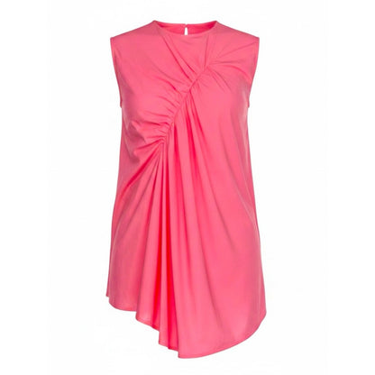 Celine Pink Sleeveless Ruched Blouse - Size M