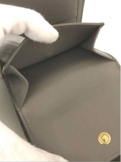 Celine Grey/Brown Leather Small Triomphe Wallet