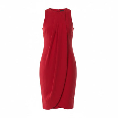 Max Mara Sleeveless Red Draped Cocktail Dress - US 4