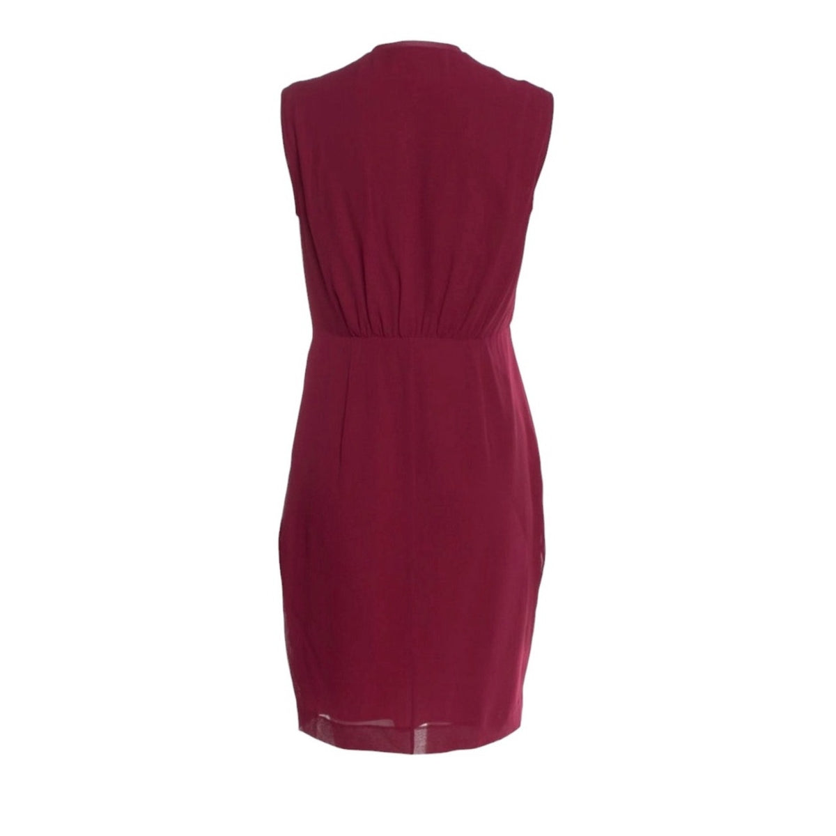 Burberry London Burgundy Silk V- Neck Mini Dress - US 4