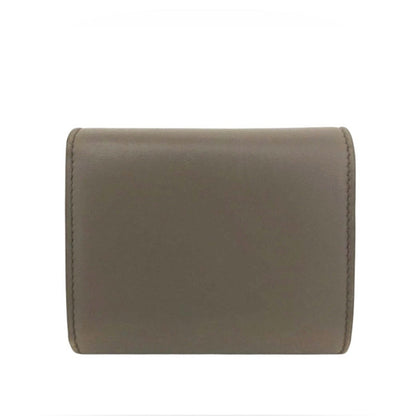 Celine Grey/Brown Leather Small Triomphe Wallet