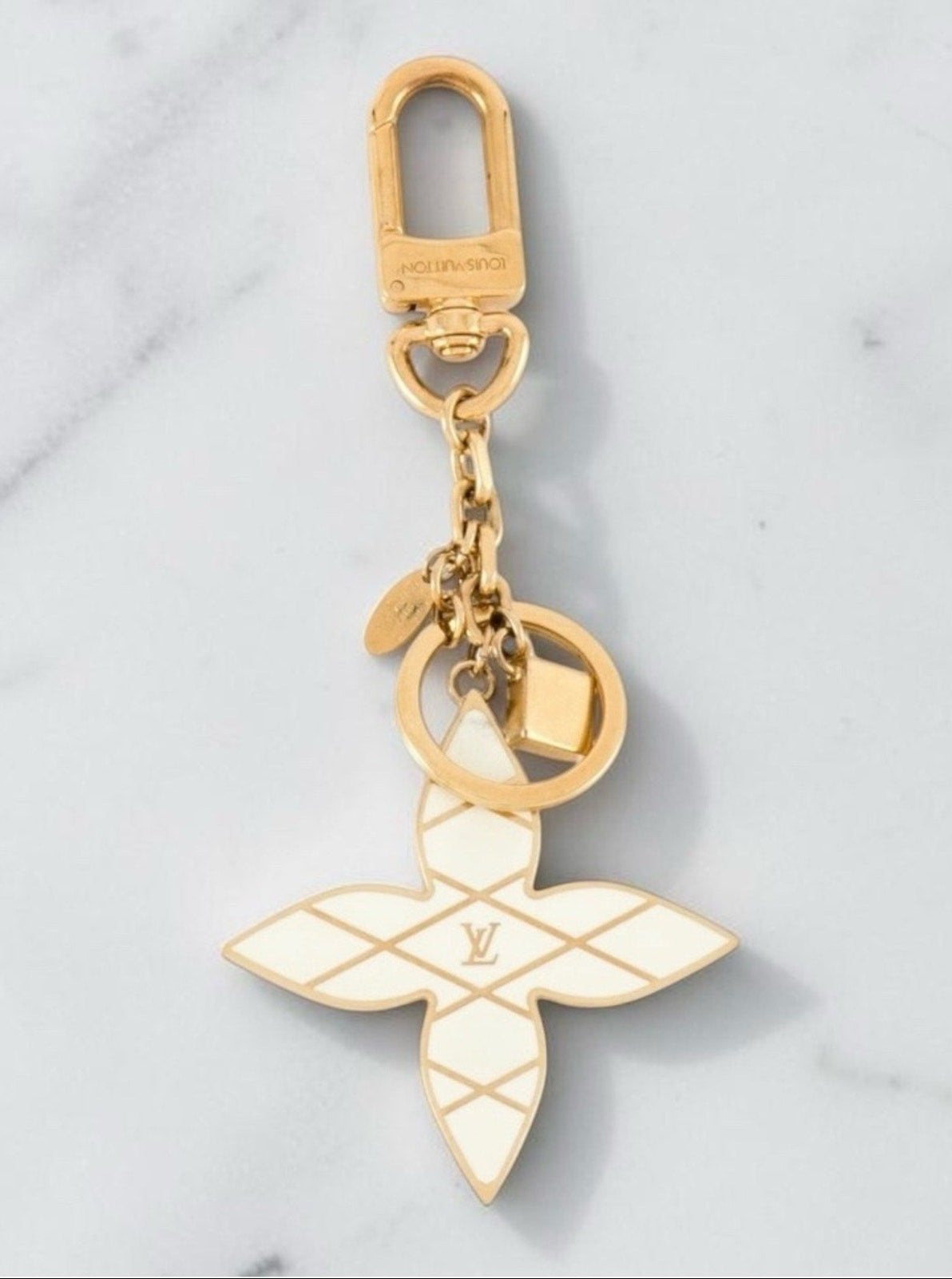 Louis Vuitton Malletage Flower Bag Charm Key Ring