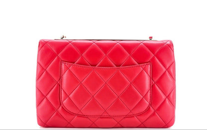 Chanel Red Quilted Lambskin Leather Medium Trendy CC Flap Bag NWT