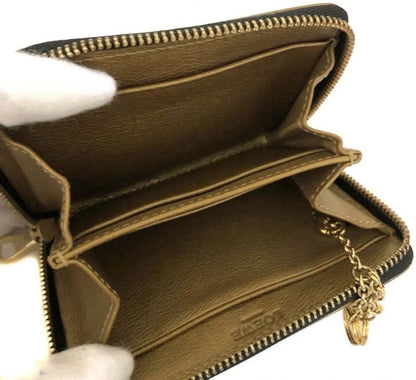 Loewe Metallic Gold Zip Around Wallet/Card Case/Key Holder