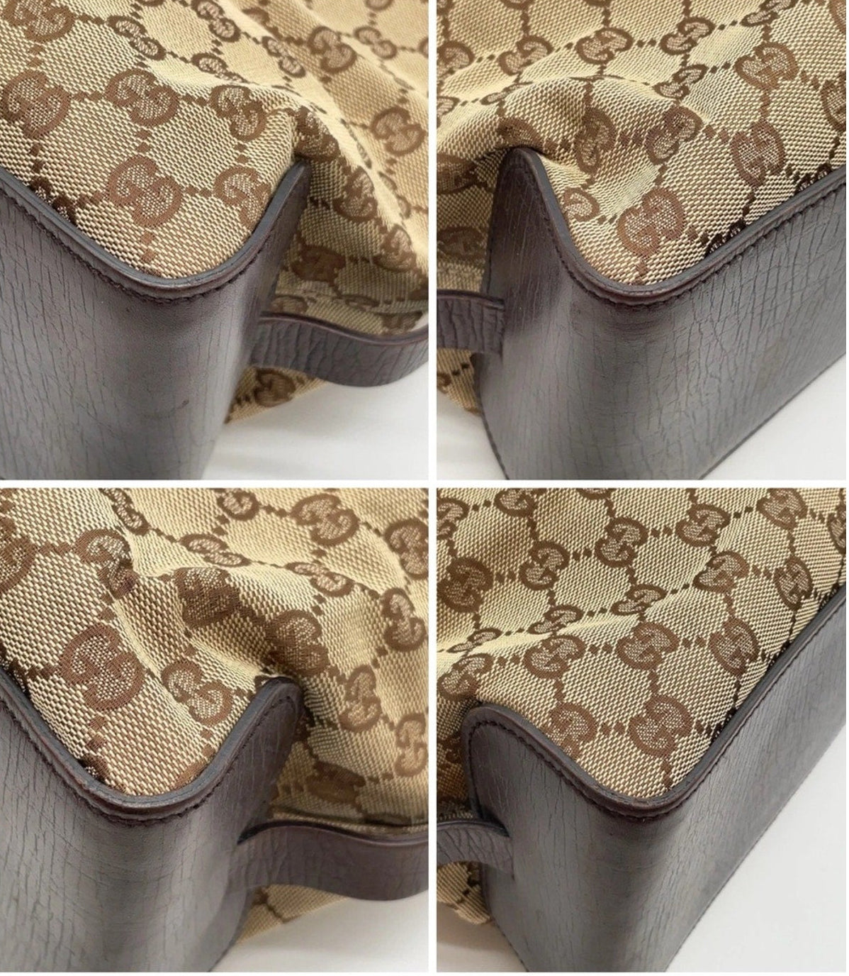 Gucci Brown GG Canvas and Leather Horizontal Belt Tote