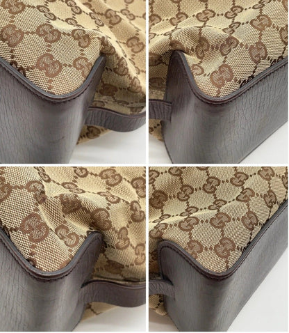 Gucci Brown GG Canvas and Leather Horizontal Belt Tote