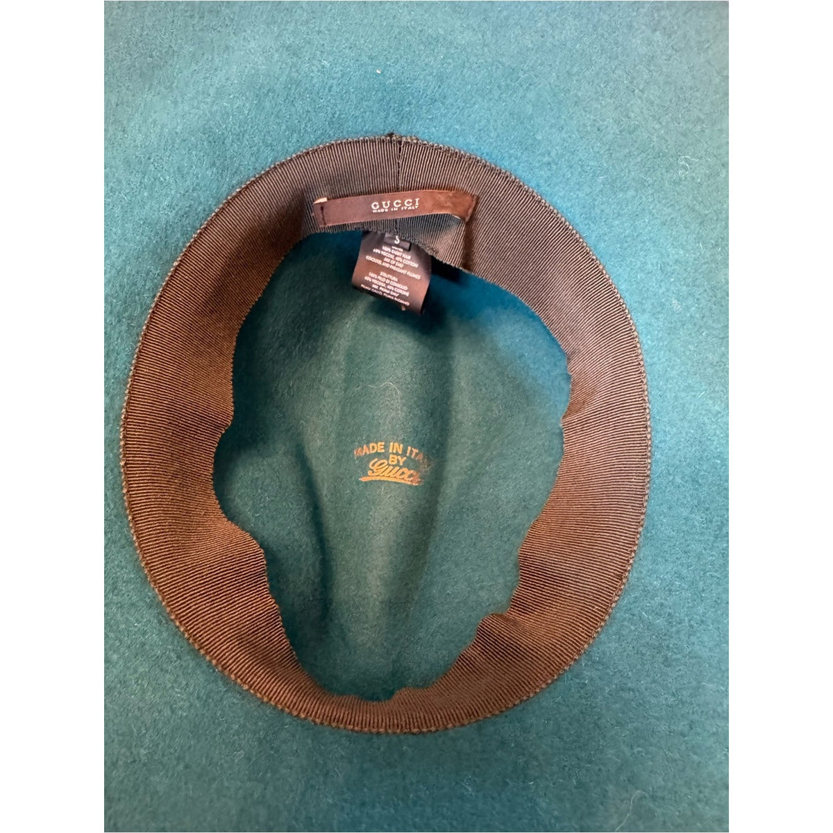 Gucci Teal Wide-Brim Fedora Hat - Size Small