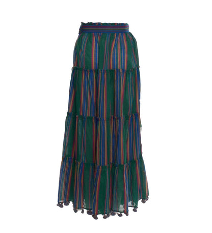 Zimmermann Multicolor Striped Tassel Maxi Skirt - US 10