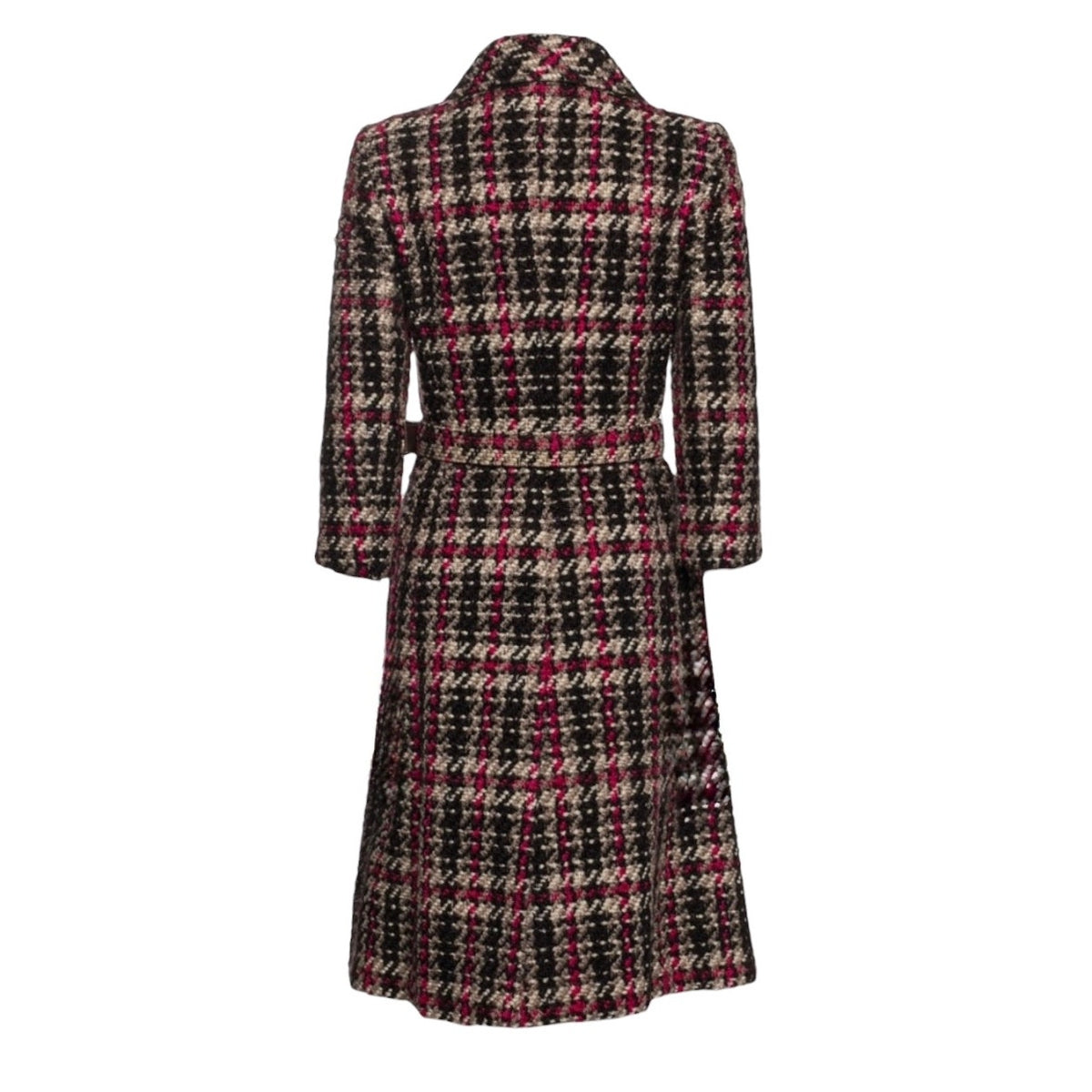 Dolce & Gabbana Black, Brown, Cream & Pink Plaid Coat - US 4