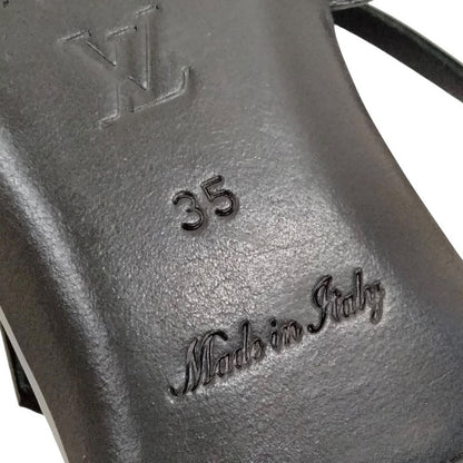 Louis Vuitton Black Patent Leather Flower Sling-Back Sandals - Size 35