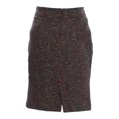 Chanel Navy, Grey, and Red Tweed Mini Skirt - US 8