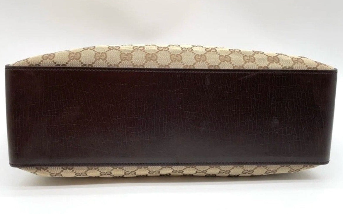 Gucci Brown GG Canvas and Leather Horizontal Belt Tote