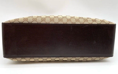 Gucci Brown GG Canvas and Leather Horizontal Belt Tote