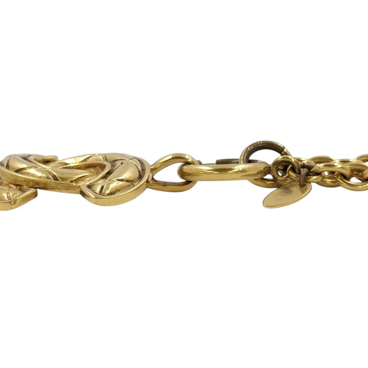 Chanel Gold-Plated Coco Mark Matelasse Necklace, Small