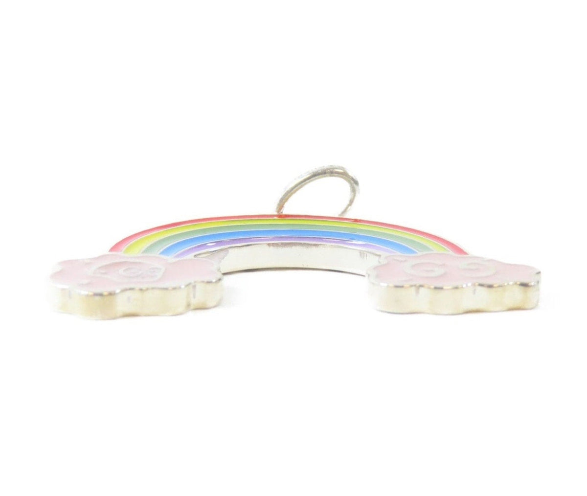 Gucci 925 Sterling Silver Ghost Rainbow Necklace Pendant Charm