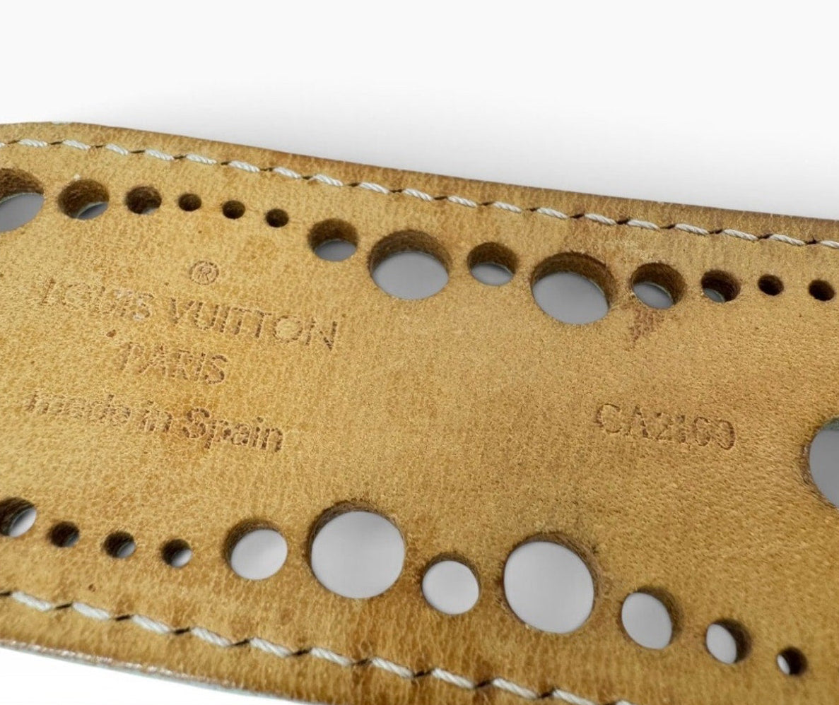 Louis Vuitton Ivory Leather Phoenix Belt - Size 85/34