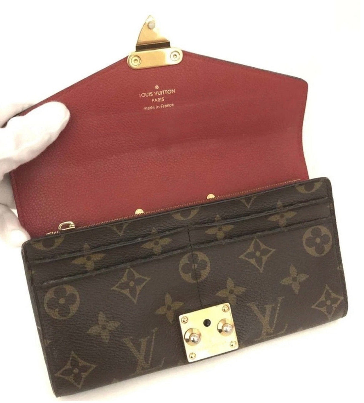 Louis Vuitton Monogram Pallas Wallet Red