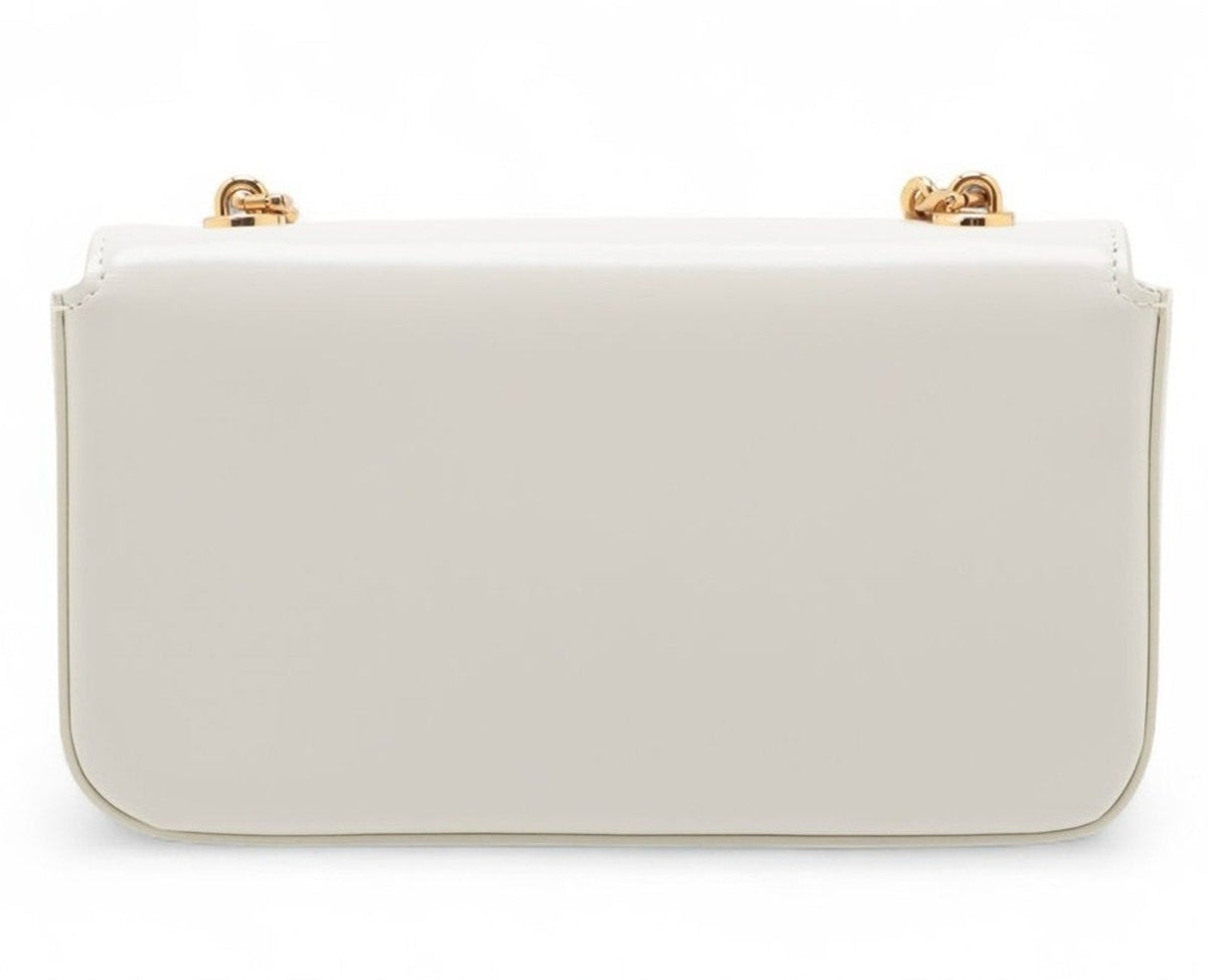 Celine White Leather Triomphe Chain Shoulder Bag NWT