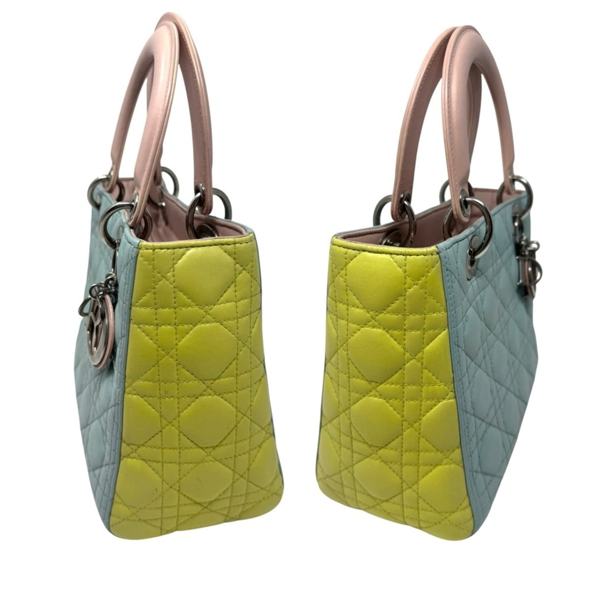 Christian Dior Pastel Tricolor Leather Medium Lady Dior Bag