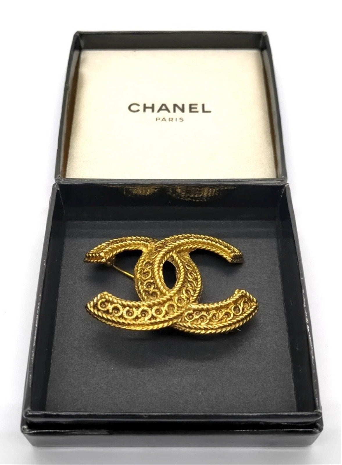 Chanel Gold-Plated CC Logo Brooch