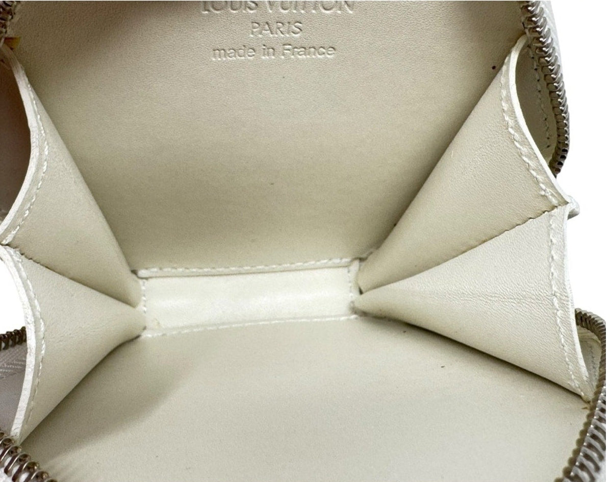 Louis Vuitton Ivory Vernis Perle Monogram Flocon Bag Charm/Coin Pouch