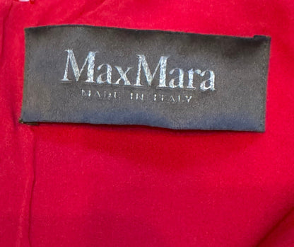 Max Mara Sleeveless Red Draped Cocktail Dress - US 4