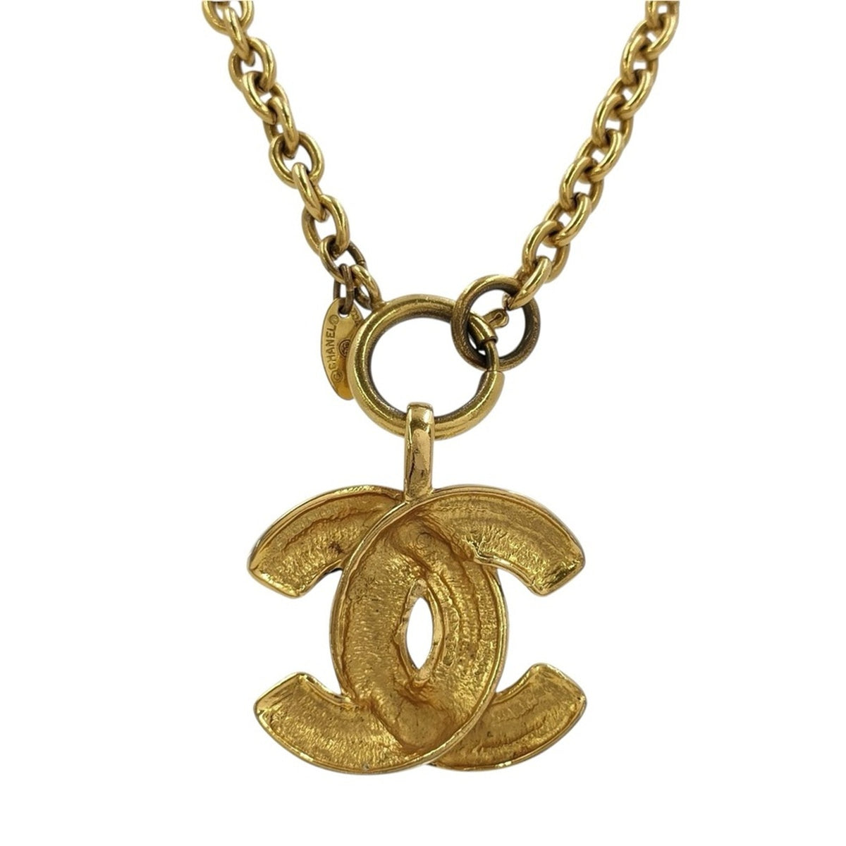 Chanel Gold-Plated Coco Mark Matelasse Necklace, Small